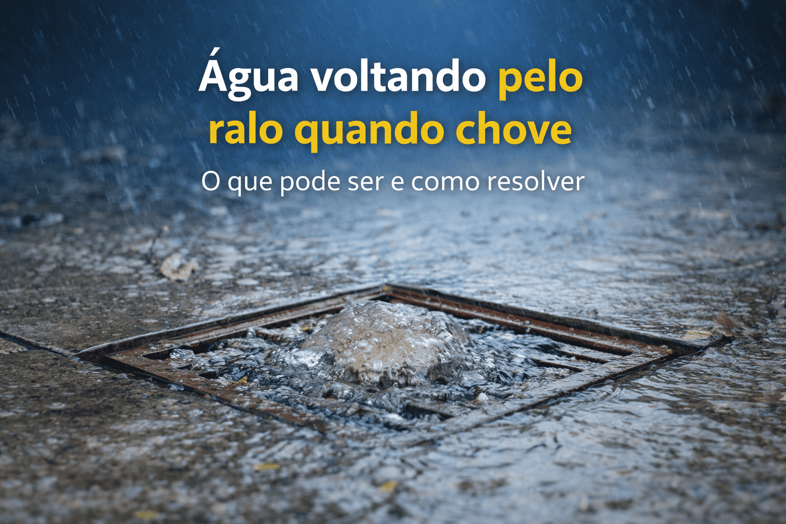 Água voltando pelo ralo quando chove o que pode ser e como resolver de forma definitiva