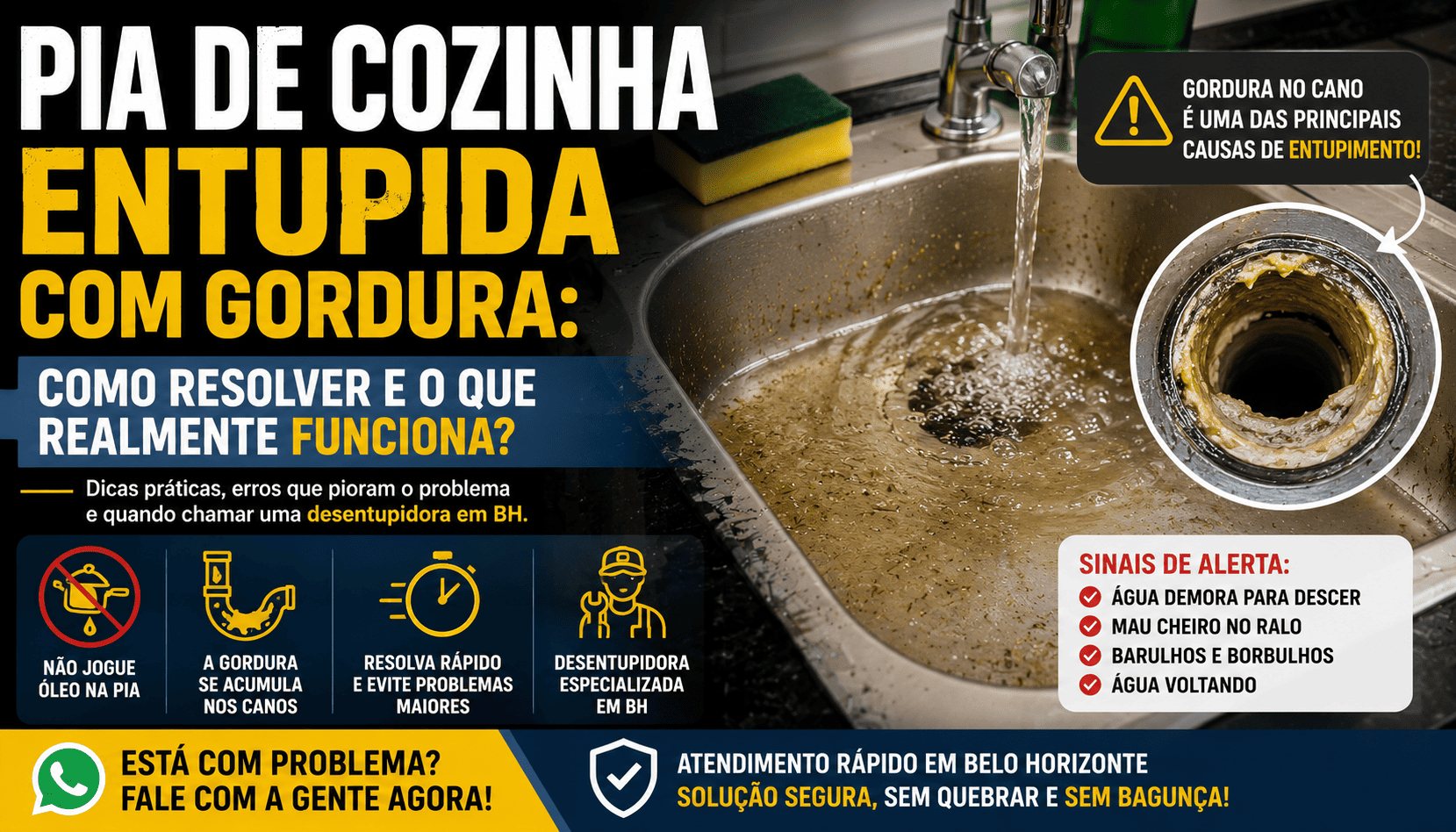 Como Desentupir Pia de Cozinha Cheia de Gordura Funciona Mesmo